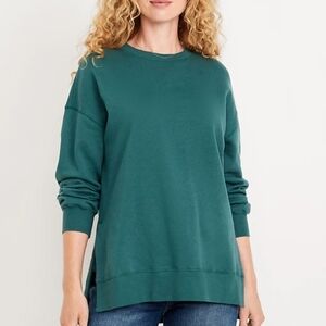Old Navy Women's Sweatshirt Size XS Green Tunic Crew Neck Long Sleeve